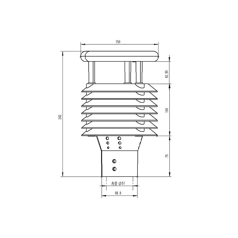 八要素气象变送器产品尺寸图