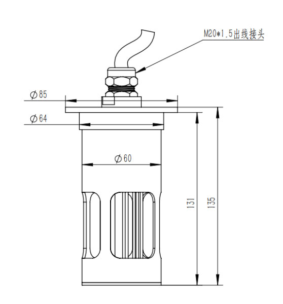 结冰厚度传感器产品尺寸图