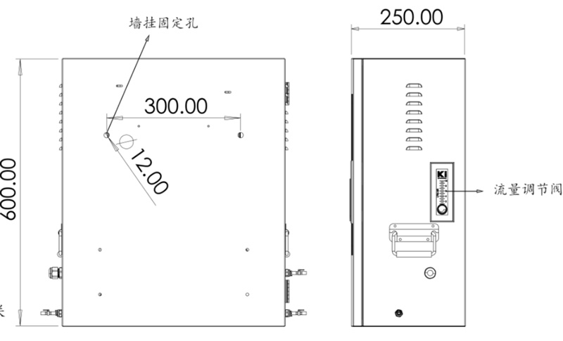 二次供水水质在线监测系统侧视图